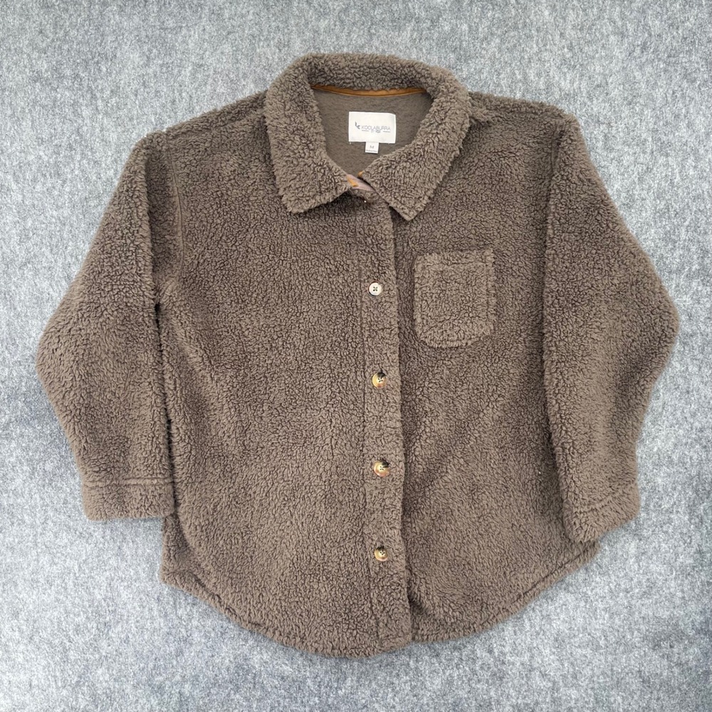 Koolaburra by UGG Jacket Medium Brown Sherpa Fleece Shacket Button Down Shirt